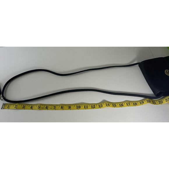 Vintage Coach Black Leather Scooter Flap Turnlock Closure Crossbody Bag 9893 - Picture 8 of 16